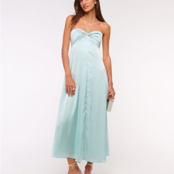 Abercrombie & Fitch Dresses & Skirts - Strapless Twist-Front Maxi Dress in Light Aqua